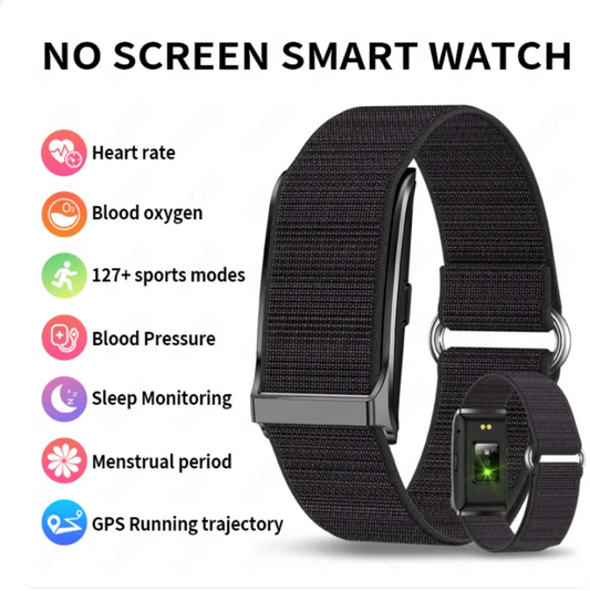 No Screen Smart Watch Men and Women Heart Rate and Blood Pressure Multi-function Health Fitness 1ATM Waterproof 100+ Sport Mode Bracelet for Unisex