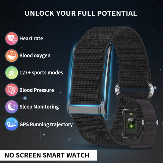 No Screen Smart Watch Men and Women Heart Rate and Blood Pressure Multi-function Health Fitness 1ATM Waterproof 100+ Sport Mode Bracelet for Unisex